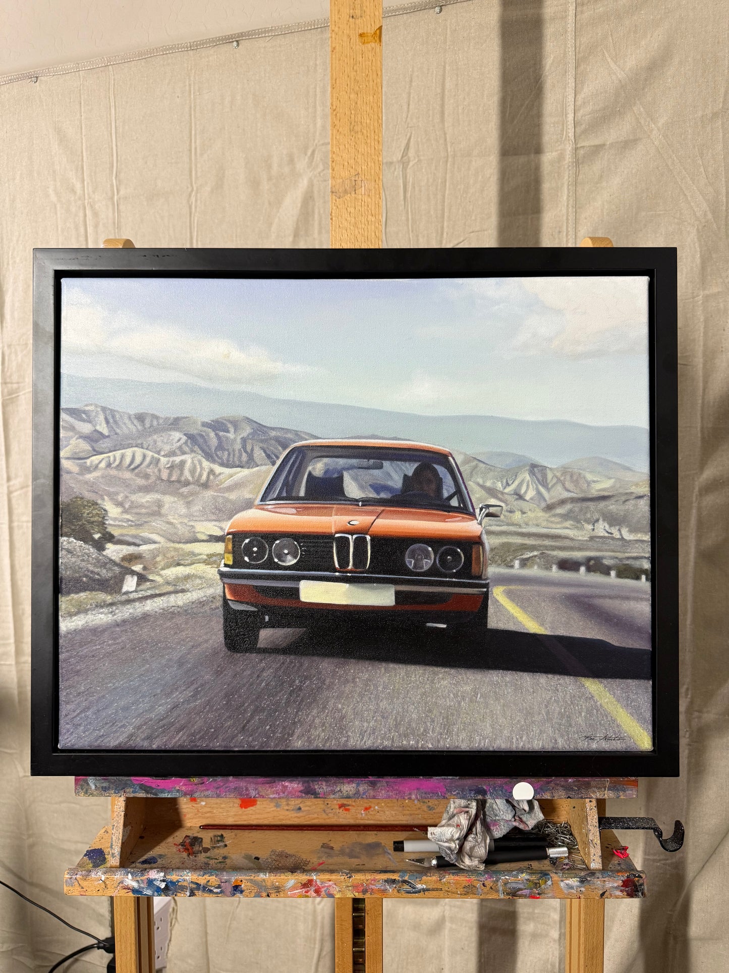 16x20” BMW 3 Series Framed Acrylic Painting