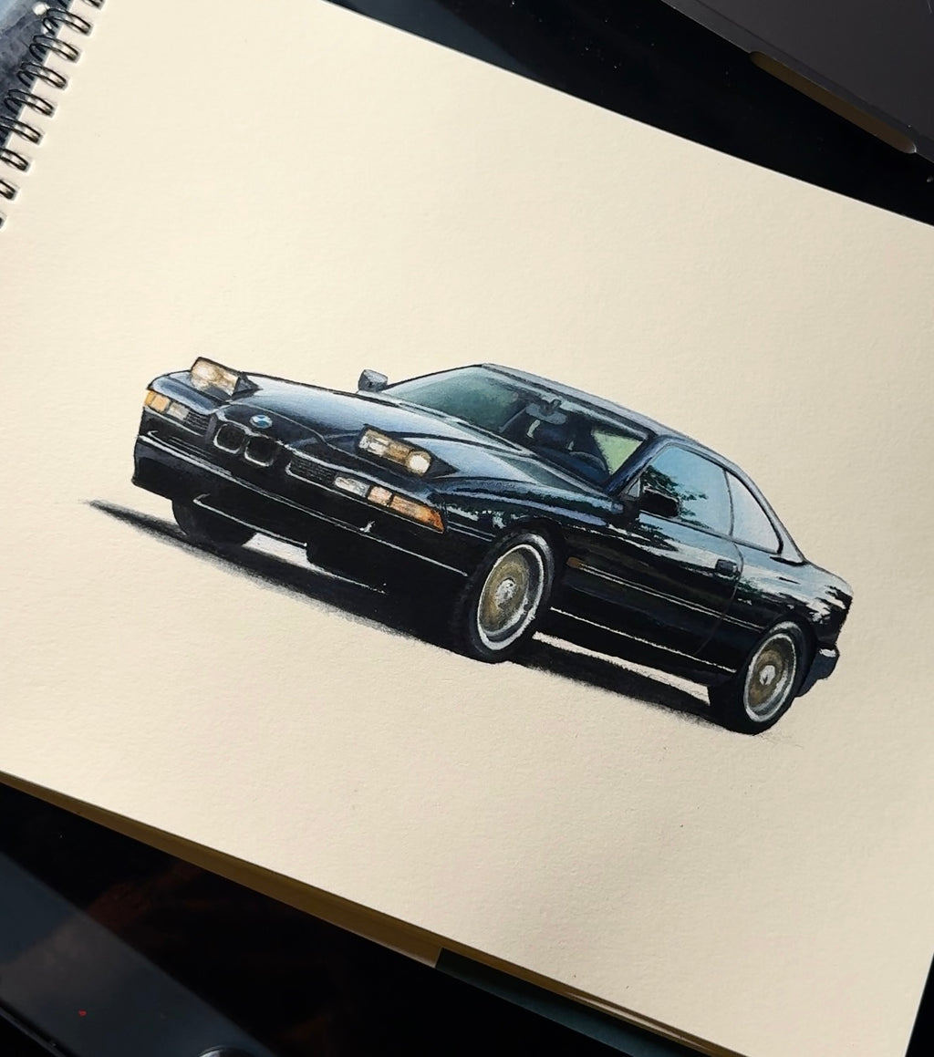 E31 840ci Original 9x12” Gouache Painting