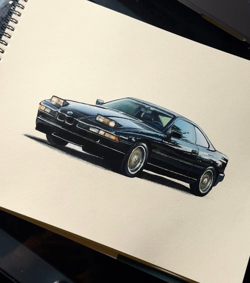 E31 840ci Original 9x12” Gouache Painting
